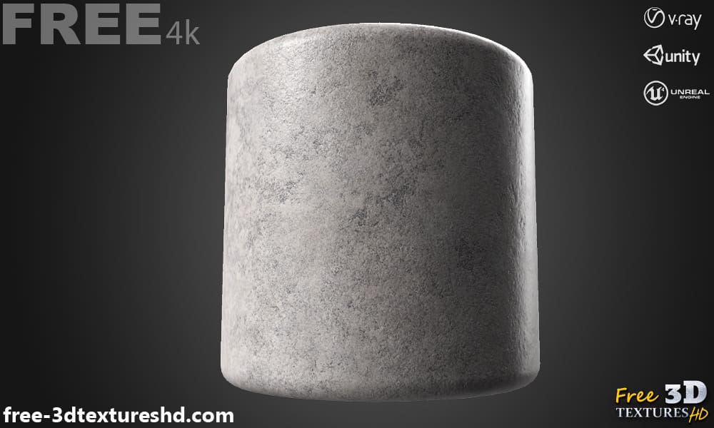 Texture 3D béton PBR, haute résolution 4k HD à télécharger gratuitement pour Unity, Unreal, et V-Ray