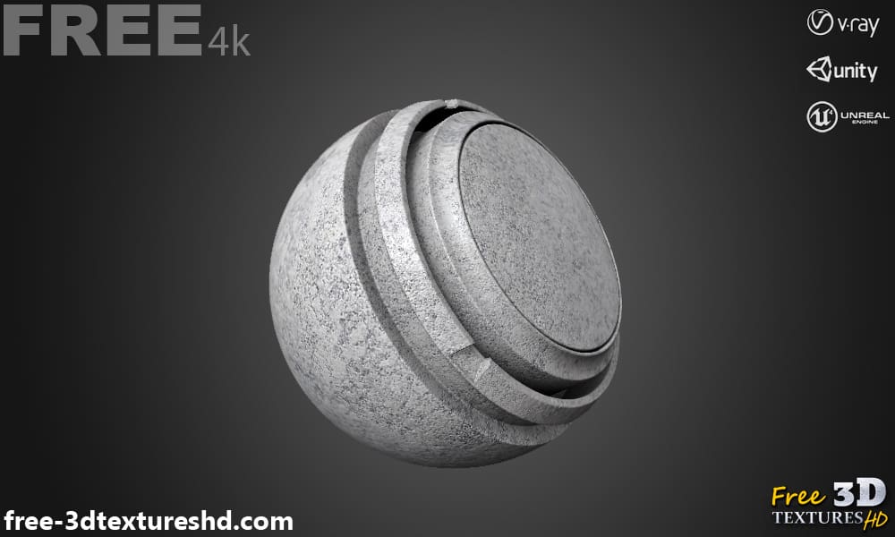 Texture 3D Béton PBR Haute Résolution Téléchargement Gratuit 4K pour Unreal Unity et Vray