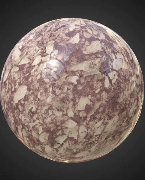 Red marble 3D texture PBR material, high resolution 4k HD free download for Unity, Unreal, and V-Ray