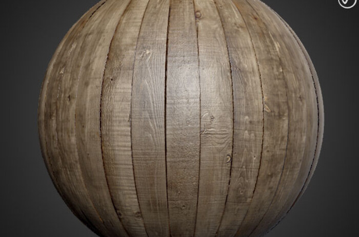 Planches de bois de pin brun foncé texture 3D matériau PBR, haute résolution, HD 4K à télécharger gratuitement pour Unity, Unreal, et V-Ray