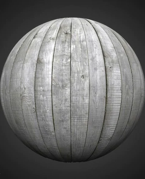 Pine wood planks grey white 3D texture PBR material, high resolution, HD 4K free download for Unity, Unreal, and V-Ray