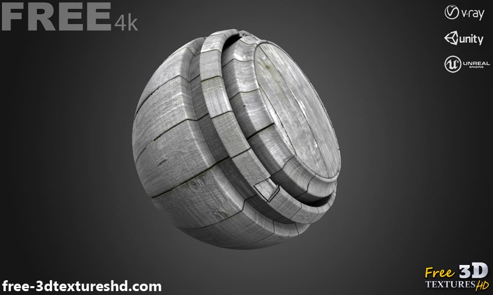 Planches de pin de bois gris blanc texture 3d PBR haute résolution téléchargement gratuit 4K pour Unreal Unity et Vray