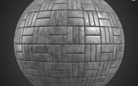 Texture 3D de chaussée en béton tressé PBR, haute résolution 4K, HD à télécharger gratuitement pour Unity, Unreal et V-Ray.
