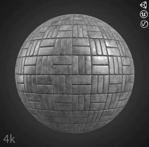 Basket weave concrete pavement 3D texture PBR, high resolution 4K, HD free download for Unity, Unreal, and V-Ray