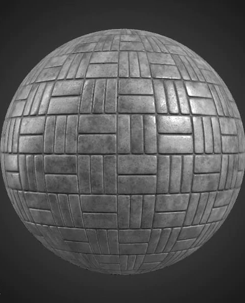 Basket weave concrete pavement 3D texture PBR, high resolution 4K, HD free download for Unity, Unreal, and V-Ray