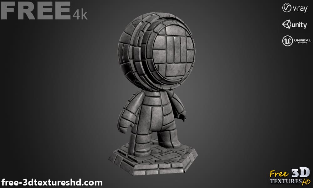 Texture 3D de chaussée en béton tressé PBR, haute résolution 4K, HD à télécharger gratuitement pour Unity, Unreal et V-Ray.