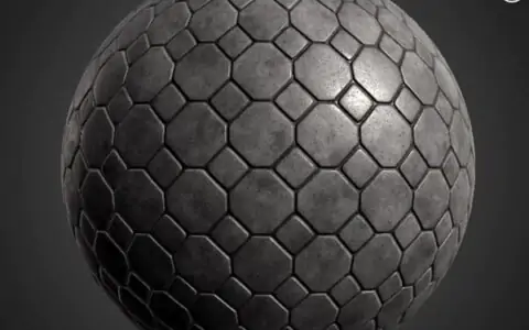 Concrete Hexagonal Pavement 3D Textures PBR Haute Résolution Téléchargement Gratuit 4K Unity Unreal Vray