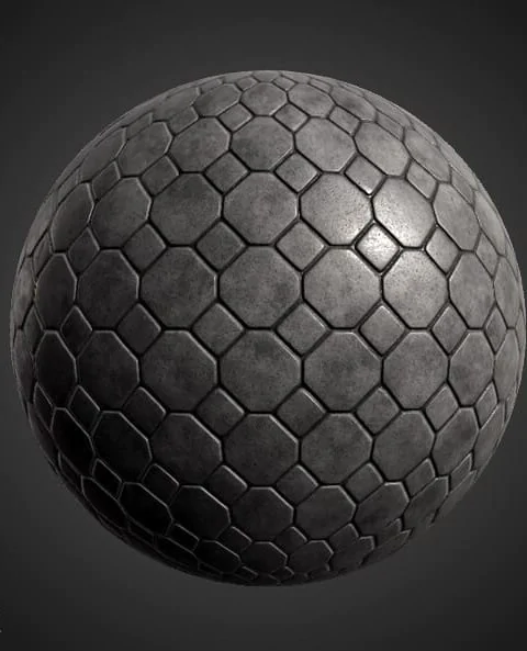 Concrete Hexagonal Pavement 3D Textures PBR High Resolution Free Download 4K Unity Unreal Vray