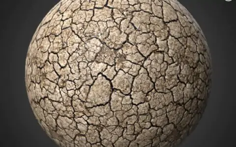 sol craquelé texture 3D sans couture PBR, haute résolution 4K , HD à télécharger gratuitement pour Unity, Unreal, et V-Ray