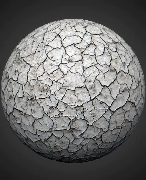 cracked white soil ground seamless 3D texture PBR, high resolution 4K , HD free download for Unity, Unreal, V-Ray, and rendering