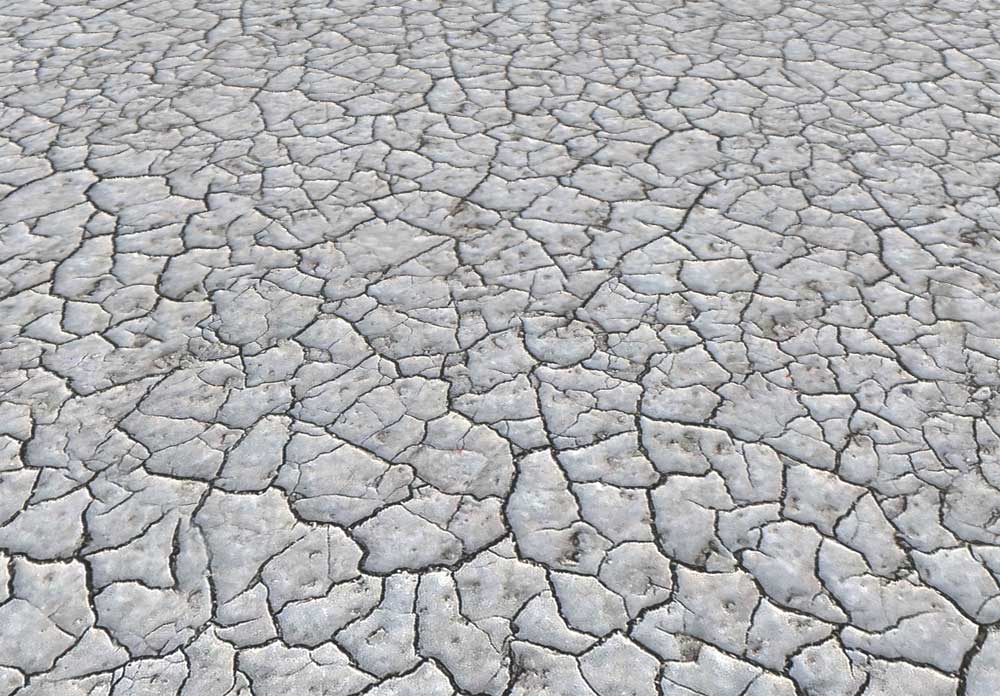 Sol blanc craquelé 4K, texture 3D transparente PBR, haute résolution, téléchargement gratuit HD pour Unity, Unreal, V-Ray et rendu