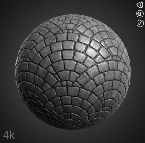 European Fan Concrete Pavement 3D Texture PBR Haute Résolution Téléchargement gratuit 4K Unity Unreal Vray
