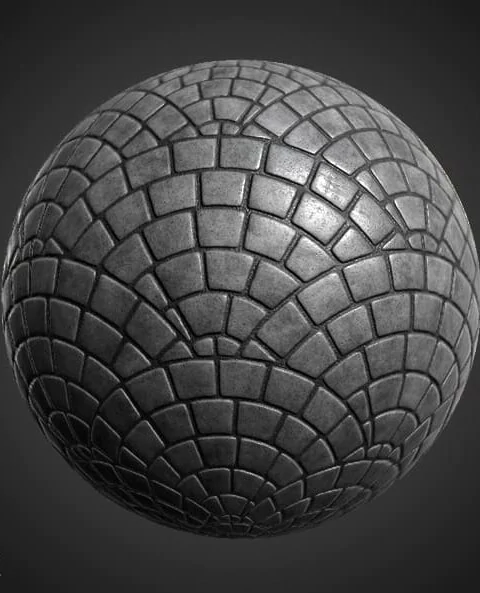 European Fan Concrete Pavement 3D Texture PBR High Resolution Free Download 4K Unity Unreal Vray