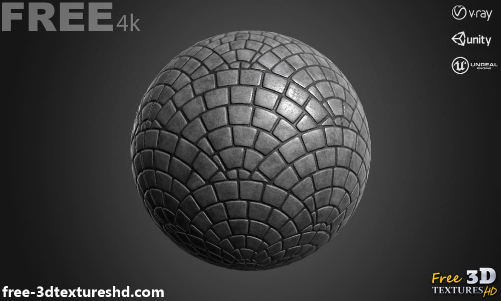 European Fan Concrete Pavement 3D Texture PBR Haute Résolution Téléchargement gratuit 4K Unity Unreal Vray