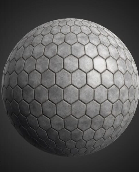 Hexagonal Pavement 3D Textures PBR Haute Résolution Téléchargement Gratuit 4K Unity Unreal Vray