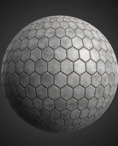 Hexagonal Pavement 3D Textures PBR High Resolution Free Download 4K Unity Unreal Vray