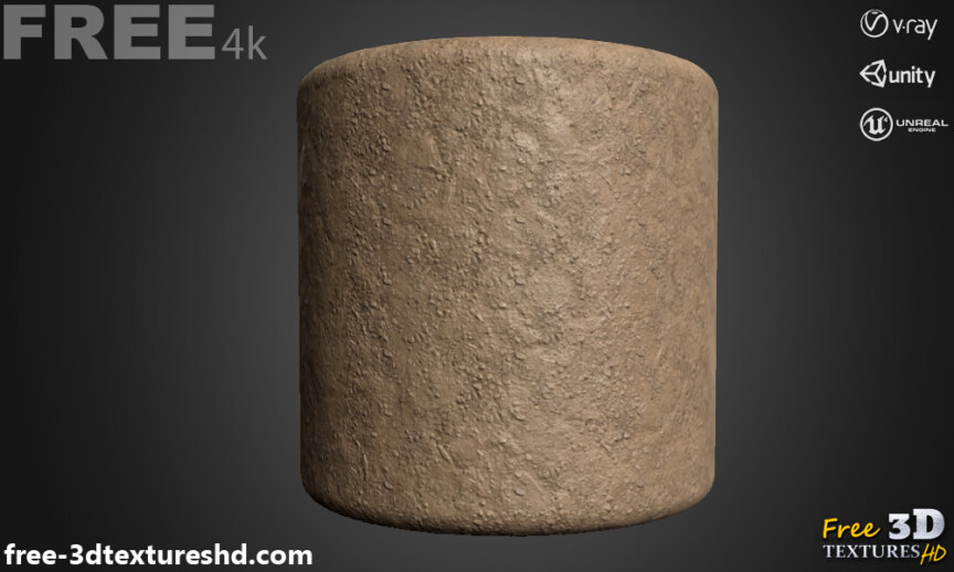 Mud-soil-seamless-3D-texture-PBR-High-Resolution-Free-Download-4K-unity-unreal-vray-render-cylindre