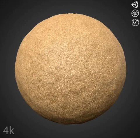 Sand beach seamless 3D texture PBR, high resolution 4K, HD free download for Unity, Unreal, and V-Ray