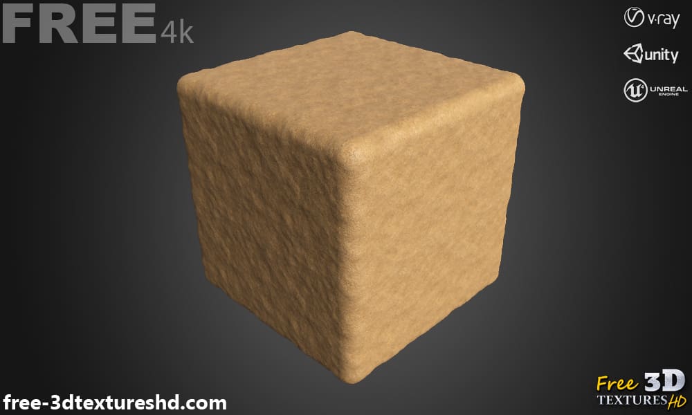 Texture 3D sans couture de plage de sable PBR, haute résolution 4K, HD à télécharger gratuitement pour Unity, Unreal, et V-Ray