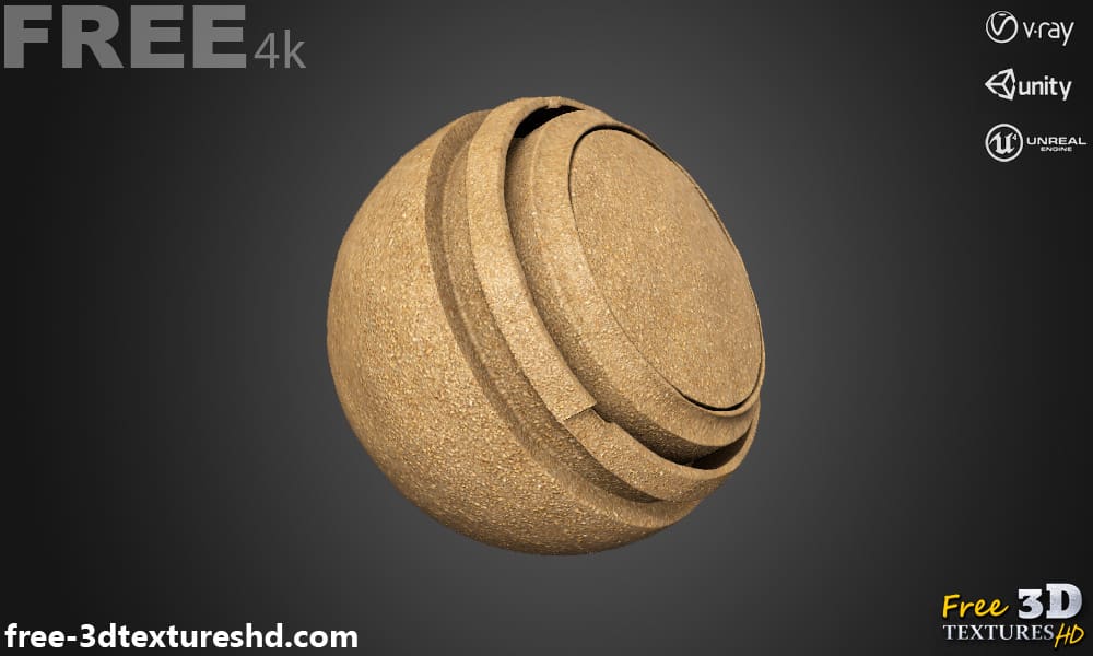 Texture 3D sans couture de plage de sable PBR, haute résolution 4K, HD à télécharger gratuitement pour Unity, Unreal, et V-Ray
