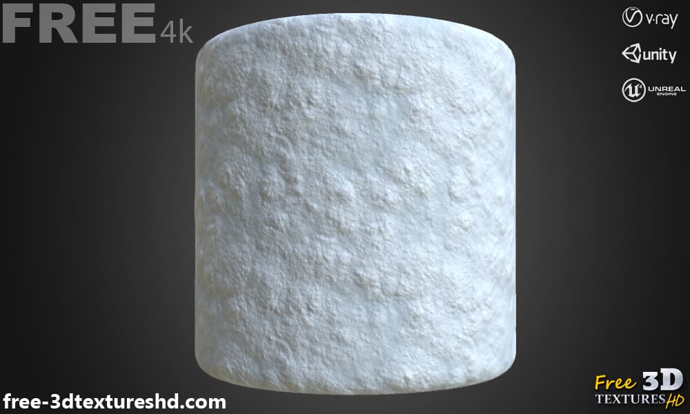 Texture 3D PBR de Neige au Sol Sans Couture en Haute Résolution Téléchargement Gratuit 4K pour Unreal Unity et Vray