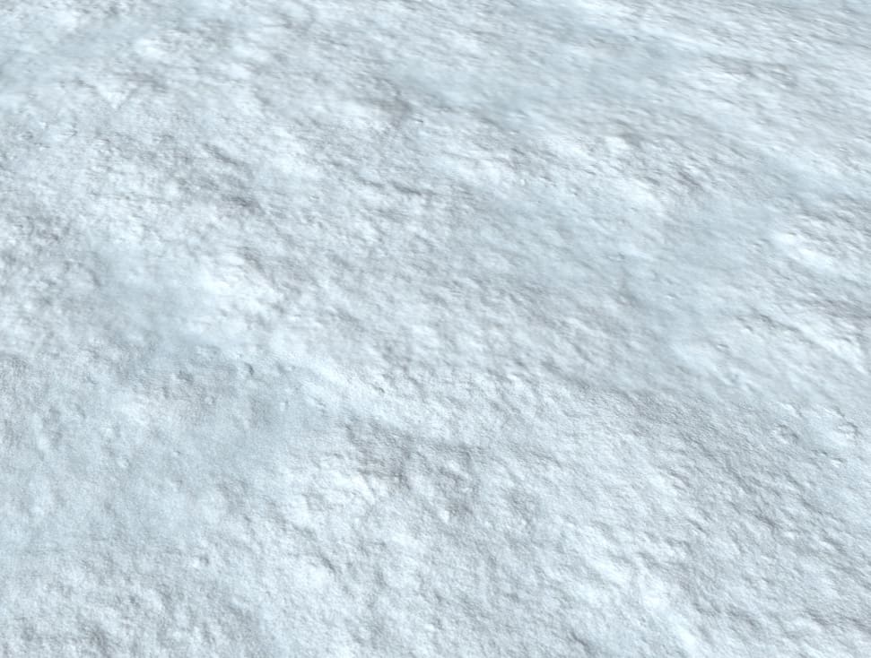 Texture 3D sans couture du sol enneigé PBR, haute résolution 4K HD à télécharger gratuitement pour Unity, Unreal et V-Ray.