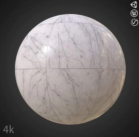 White Marble Floor Tiles 3D Texture PBR Material Background Free Download 4K Unity Unreal Vray Render Object