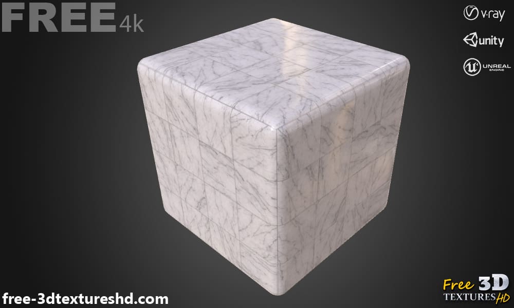 White Marble Tile PBR Texture Substance SBSAR Free Download