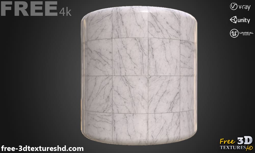 White Marble Tile PBR Texture Substance SBSAR Free Download