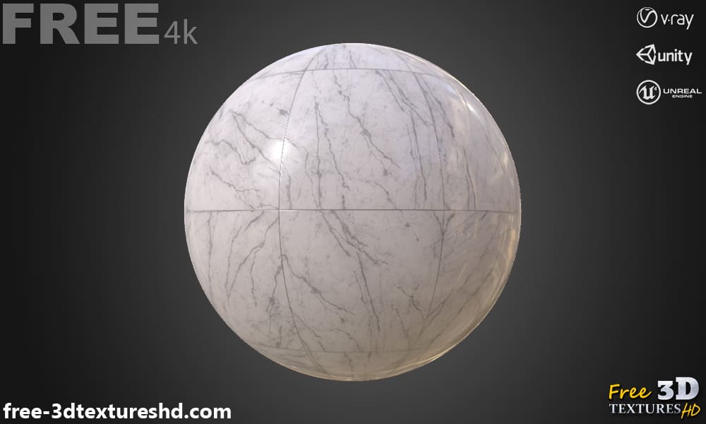 White Marble Floor Tiles 3D Texture PBR Material Background Free Download 4K Unity Unreal Vray Render Object