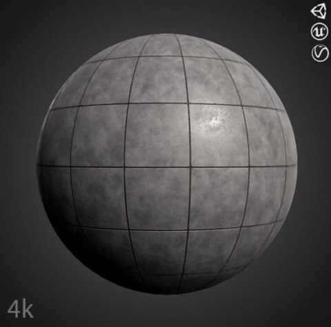Concrete Pavement Tile 3D Texture PBR High Resolution Free Download 4K Unity Unreal Vray Render Material