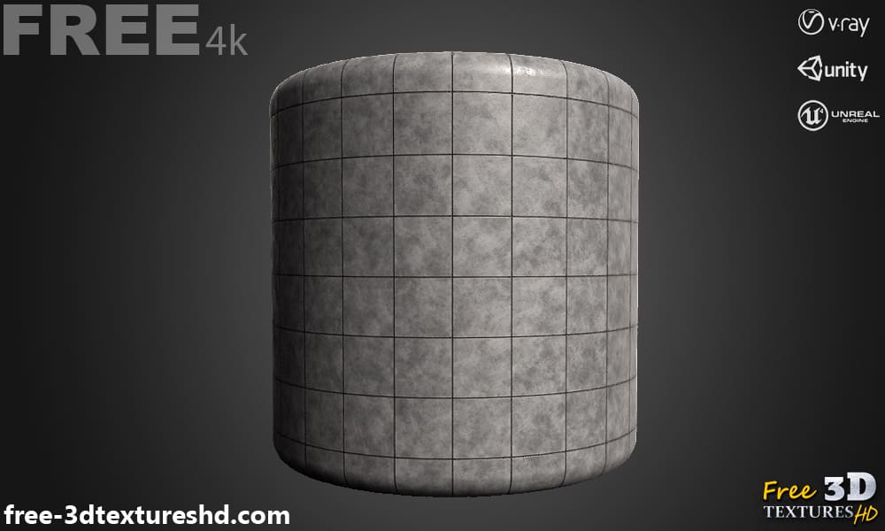 Dalle de Béton Texture 3D PBR Haute Résolution Téléchargement Gratuit 4K Unity Unreal Vray Rendu Matériau