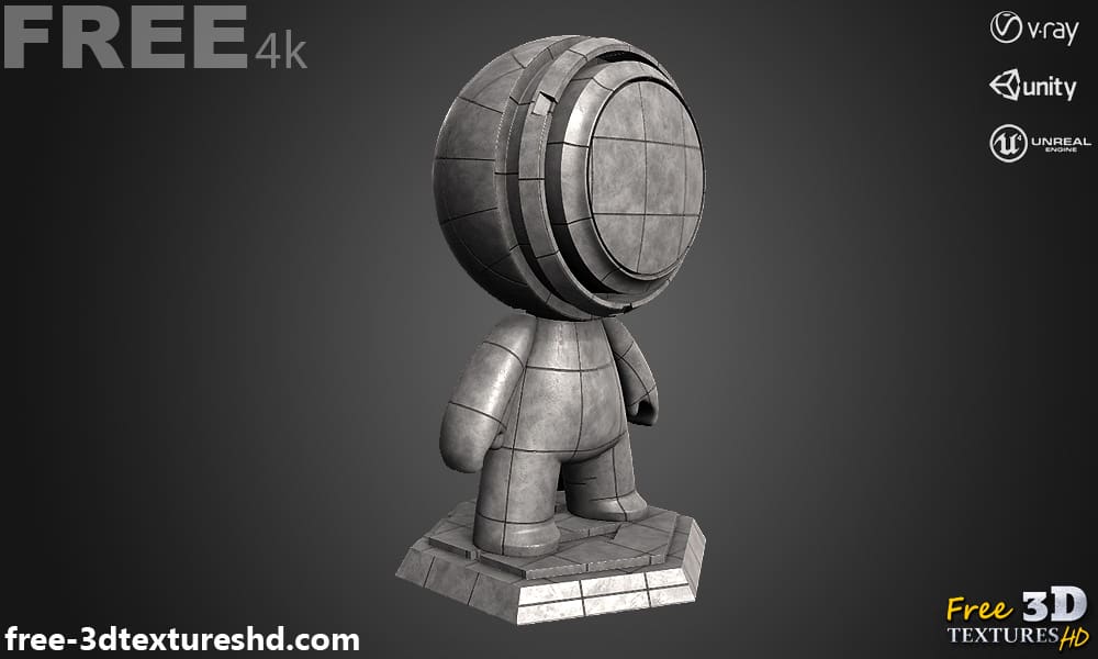 Textures 3D PBR de Pavage Hexagonal en Béton Haute Résolution Téléchargement Gratuit 4K Unity Unreal Vray