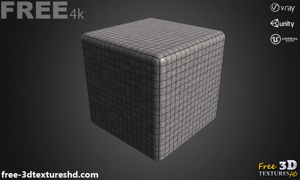 Textures 3D PBR de Pavage Hexagonal en Béton Haute Résolution Téléchargement Gratuit 4K Unity Unreal Vray