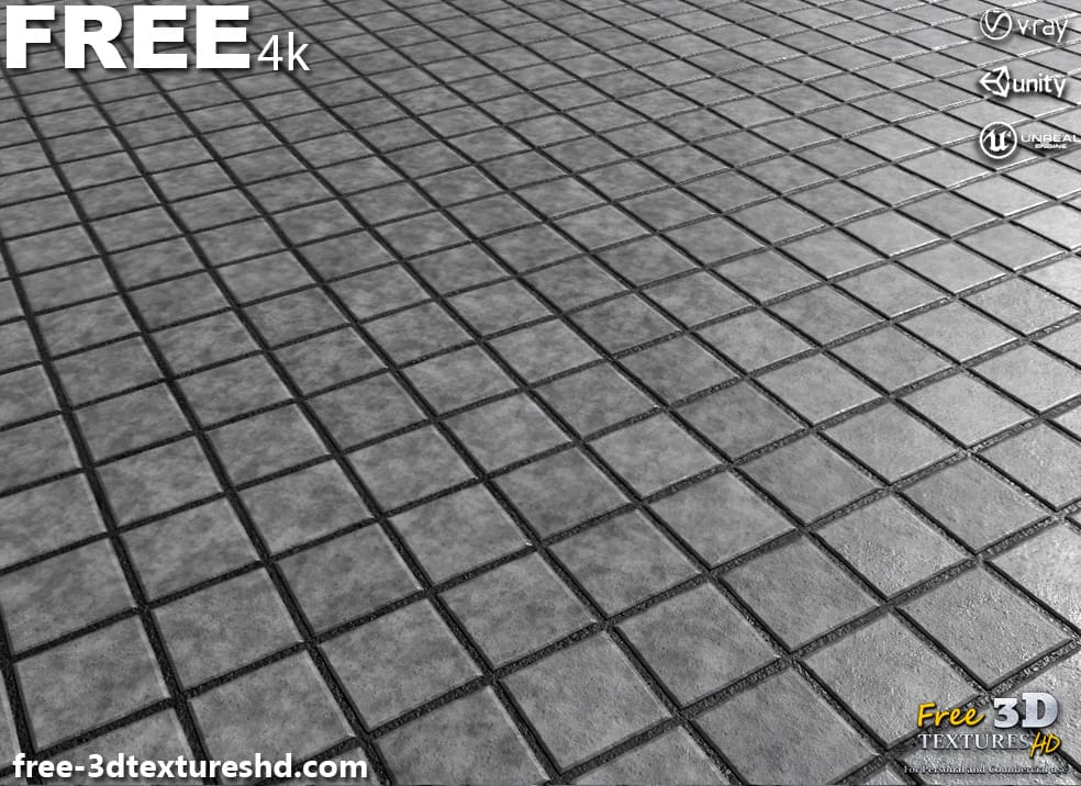 Textures 3D PBR de Pavage Hexagonal en Béton Haute Résolution Téléchargement Gratuit 4K Unity Unreal Vray