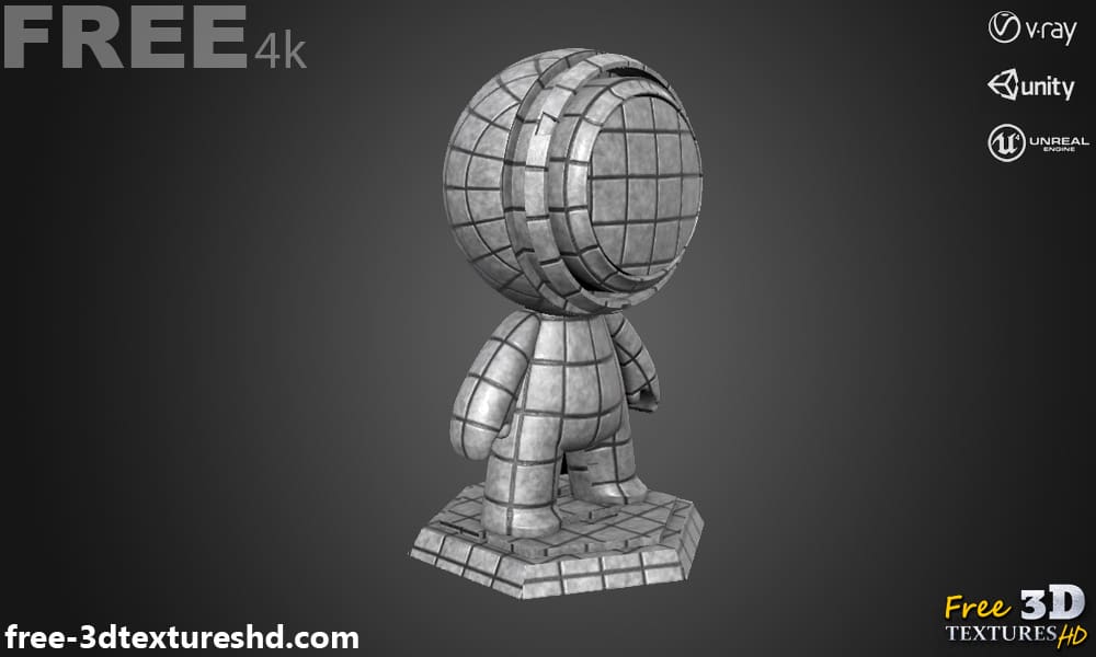 Textures 3D PBR de Pavage Hexagonal en Béton Haute Résolution Téléchargement Gratuit 4K Unity Unreal Vray