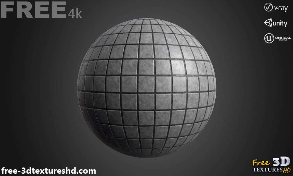 Textures 3D PBR de Pavage Hexagonal en Béton Haute Résolution Téléchargement Gratuit 4K Unity Unreal Vray