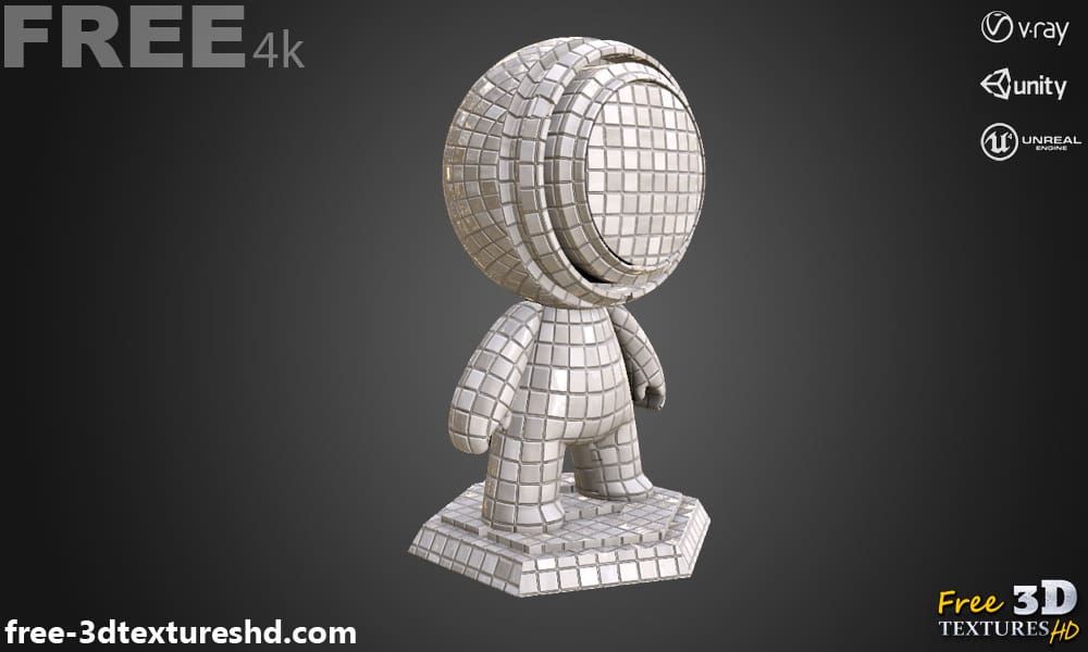 Carreaux de céramique blancs Texture 3D Matériau PBR Fond Téléchargement gratuit 4K Unity Unreal Vray Render Maps