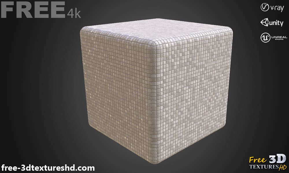 Carreaux de céramique blancs Texture 3D Matériau PBR Fond Téléchargement gratuit 4K Unity Unreal Vray Render Maps