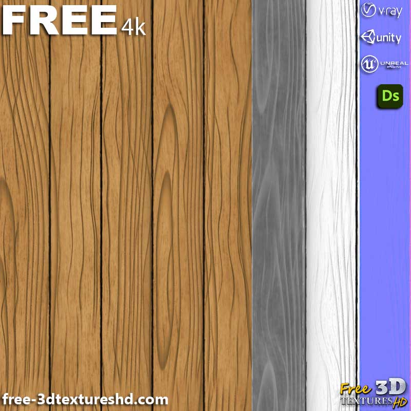 Texture de Planches de Bois Matériau PBR Haute Résolution Substance 3D Designer SBS + SBSAR Téléchargement Gratuit