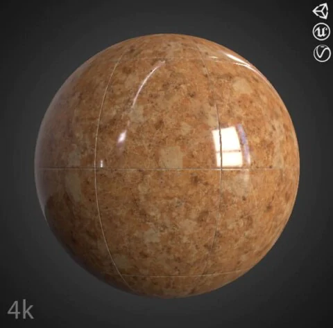 Beige Tea Red Marble Floor Tiles 3D Texture PBR Material Free Download 4K Unity Unreal Vray Render