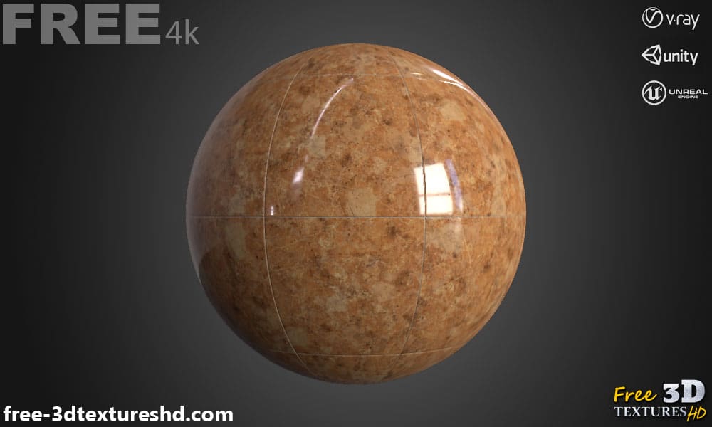 Carreaux de sol en marbre rouge beige thé Texture 3D Matériau PBR Téléchargement gratuit 4K Unity Unreal Vray Render