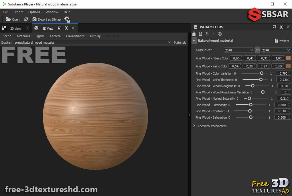 Générateur de textures PBR bois naturel Substance SBSAR Téléchargement gratuit-8