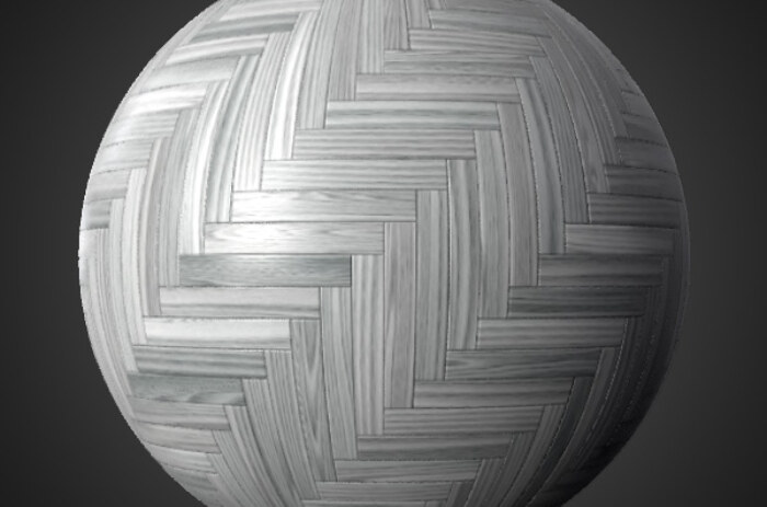 Générateur de textures PBR de parquet en bois blanc style chevron format Substance SBSAR téléchargement gratuit
