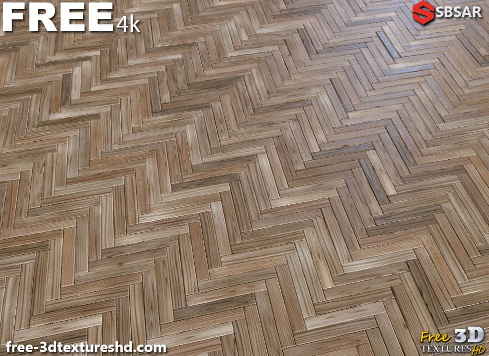 Générateur de Textures PBR de Parquet en Bois Style Chevron Substance SBSAR Téléchargement Gratuit