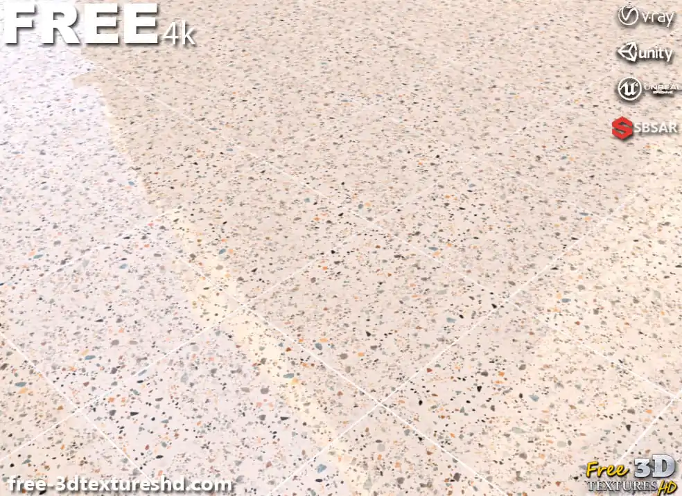 Beige-Ceramic-floor-tiles-Terrazzo-pattern-seamless-substance-SBSAR-PBR-texture-free-download-High-resolution-Unity-Unreal-Vray-3