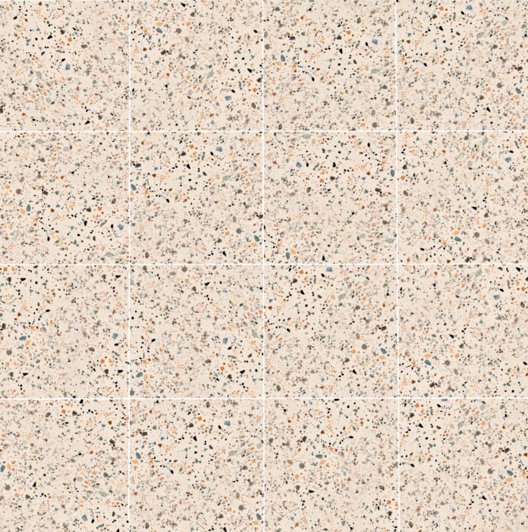Carrelage de sol en céramique Beige avec motif terrazzo, texture PBR SBSAR transparente à télécharger gratuitement en haute résolution 4K pour Unity, Unreal Engine, et Vray