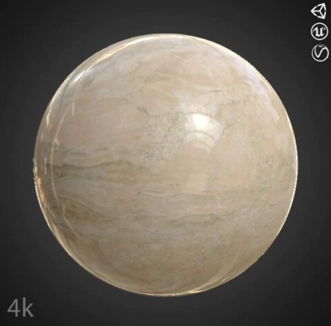 Beige Marble Tile Substance SBSAR PBR Texture Free Download 4K High Resolution for Unity, Unreal Engine, and Vray