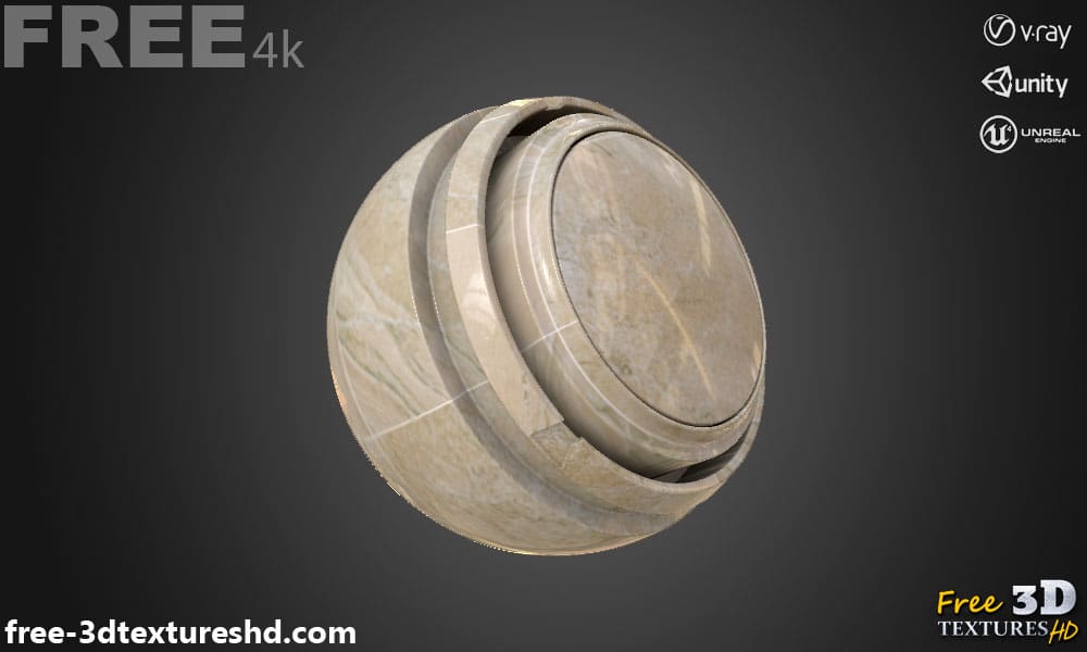Téléchargement gratuit de texture de carrelage en marbre beige SBSAR PBR 4K pour Unity Unreal Vray