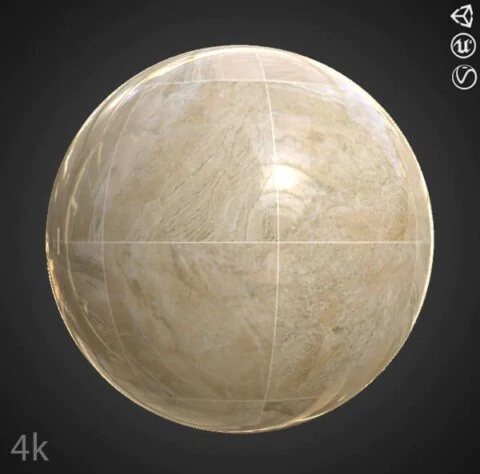 Beige Marble Tile Substance SBSAR PBR Texture Free Download 4K High Resolution for Unity, Unreal Engine, and Vray